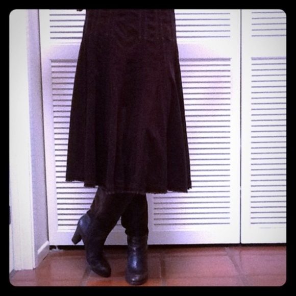 'FINAL'  CABI #729 Corduroy Raw Edge A-line Skirt - Picture 5 of 7